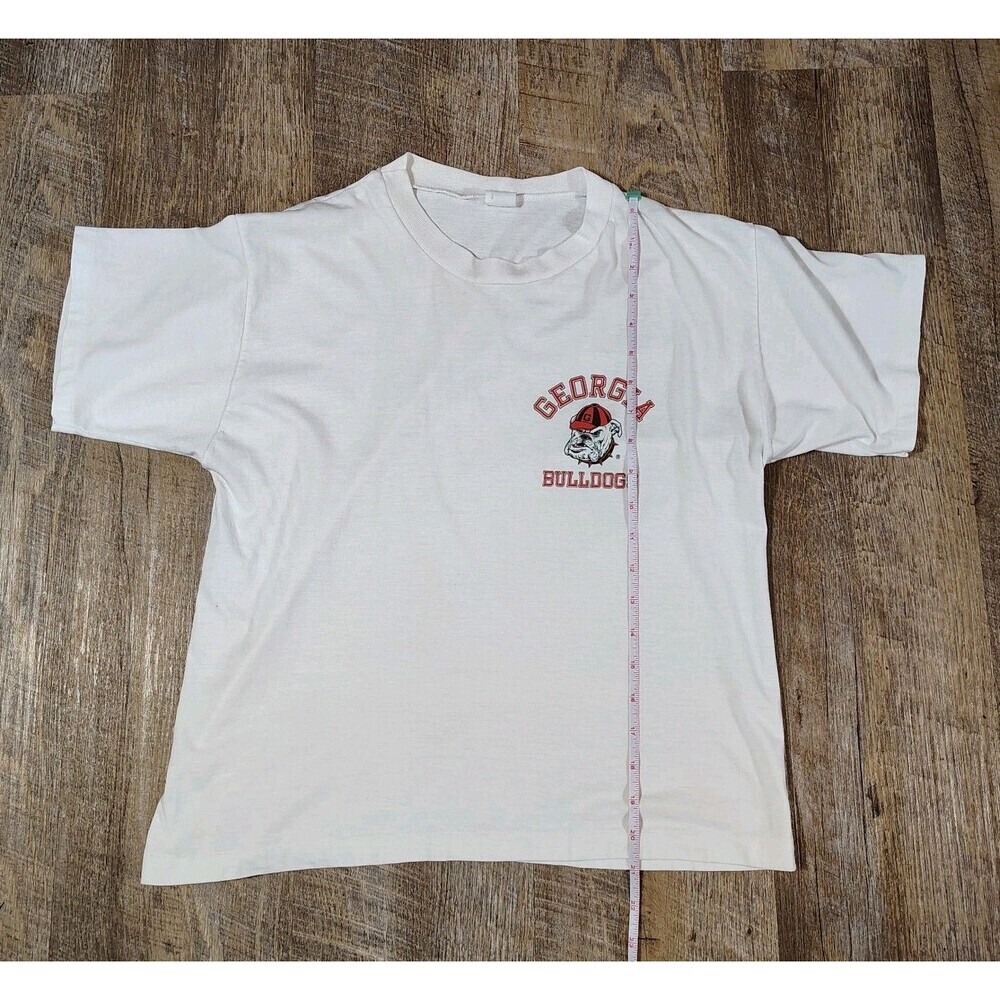 Vintage Georgia Bulldogs Womens T Shirt Size M White Boxy Single Stitch College - Picture 4 of 7